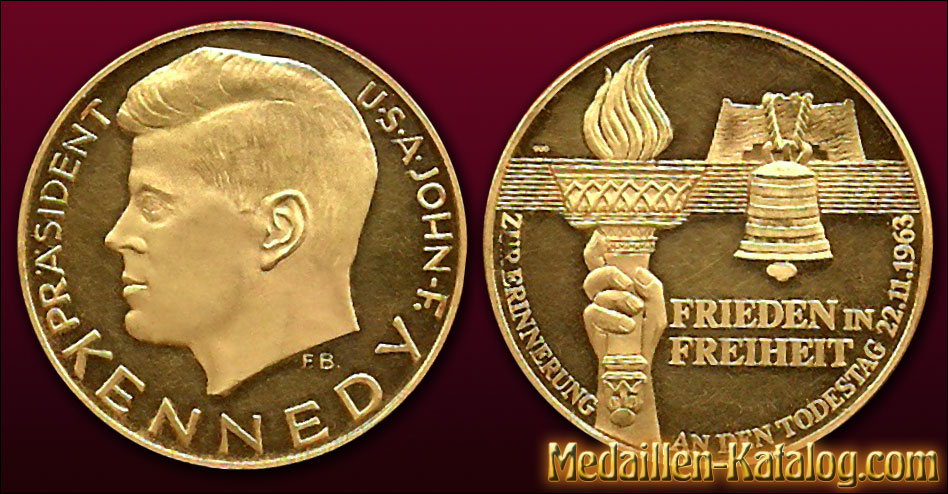Präsident USA John-F. Kennedy - Frieden in Freiheit - Todestag 1963 | Gold & Silber Medaille Münze Gedenkmedaille Gedenkmünze