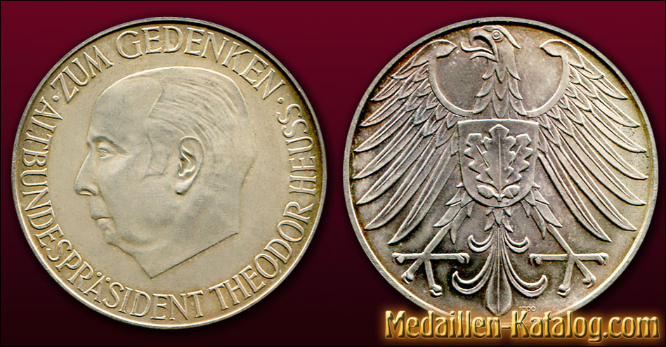 Altbundespräsident Theodor Heuss - Zum Gedenken 1963 | Gold & Silber Medaille Münze Gedenkmedaille Gedenkmünze
