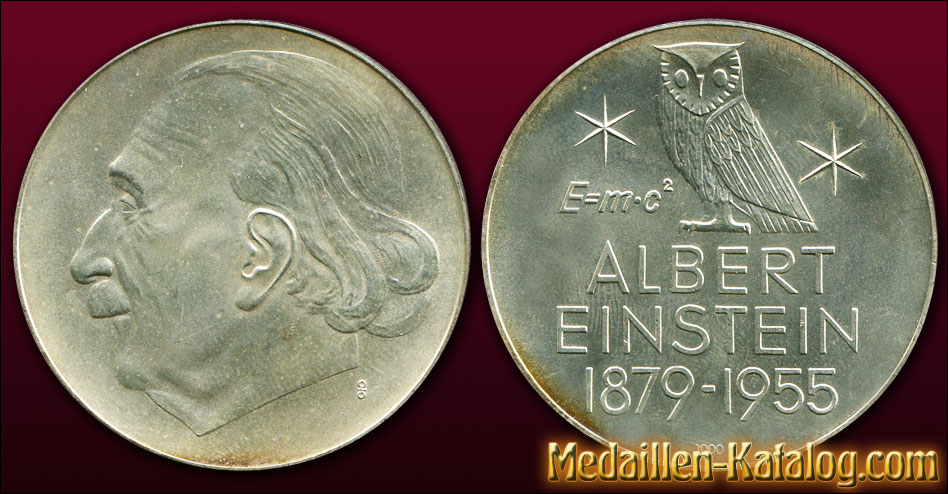 Albert Einstein 1879-1955 E = m·c² | Gold & Silber Medaille Münze Gedenkmedaille Gedenkmünze