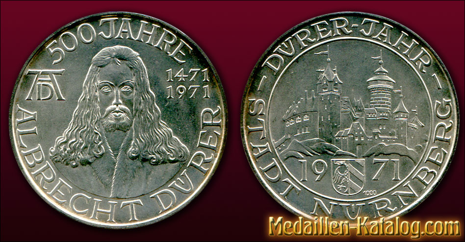 500 Jahre Albrecht Dürer 1471-1971 Dürer-Jahr Stadt Nürnberg | Gold & Silber Medaille Münze Gedenkmedaille Gedenkmünze