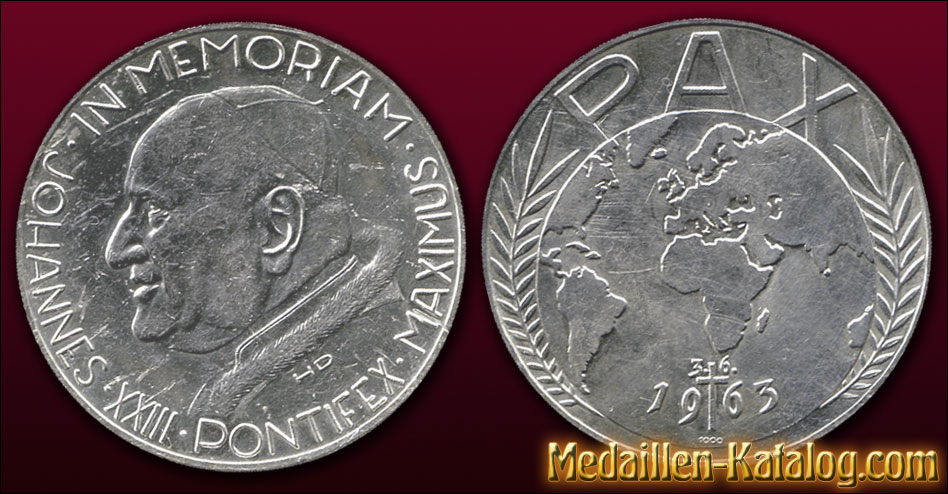 Johannes XXIII Pontifex Maximus In Memoriam Pax 1963 | Gold & Silber Medaille Münze Gedenkmedaille Gedenkmünze
