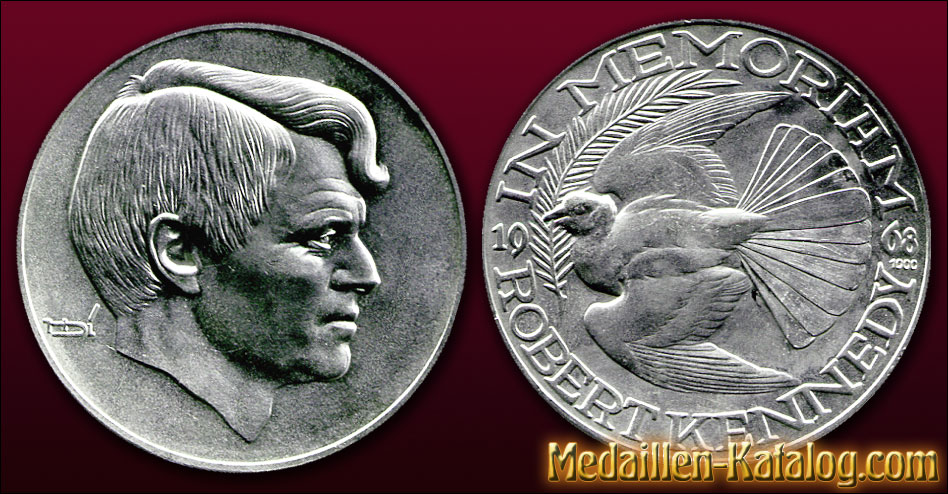 Robert Kennedy - In Memoriam 1968 | Gold & Silber Medaille Münze Gedenkmedaille Gedenkmünze